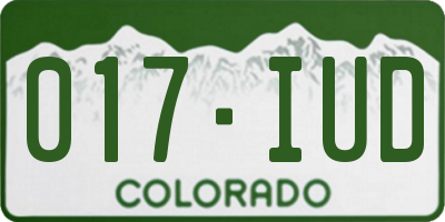 CO license plate 017IUD
