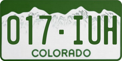CO license plate 017IUH