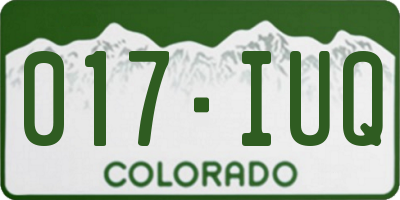 CO license plate 017IUQ
