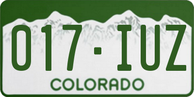 CO license plate 017IUZ
