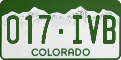 CO license plate 017IVB