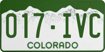 CO license plate 017IVC