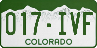 CO license plate 017IVF