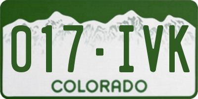 CO license plate 017IVK