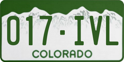 CO license plate 017IVL