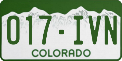 CO license plate 017IVN