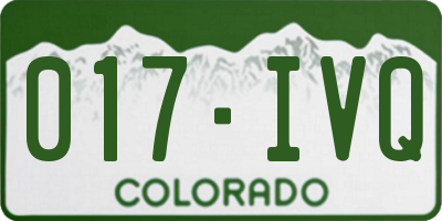 CO license plate 017IVQ