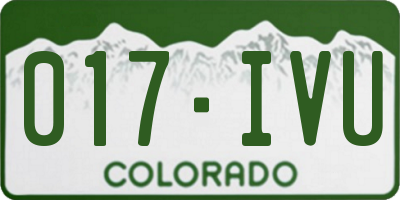 CO license plate 017IVU