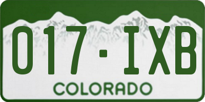 CO license plate 017IXB