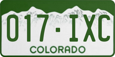 CO license plate 017IXC