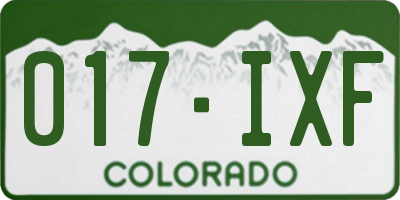 CO license plate 017IXF