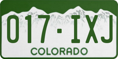 CO license plate 017IXJ