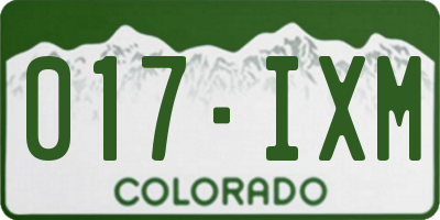 CO license plate 017IXM