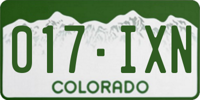CO license plate 017IXN