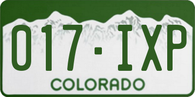 CO license plate 017IXP