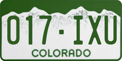 CO license plate 017IXU