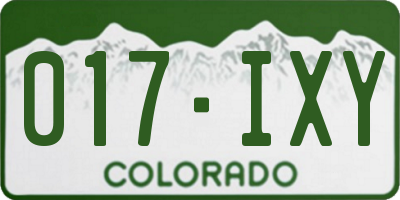 CO license plate 017IXY