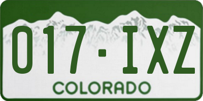 CO license plate 017IXZ