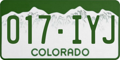 CO license plate 017IYJ