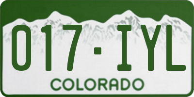 CO license plate 017IYL