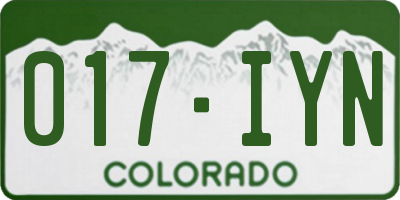 CO license plate 017IYN