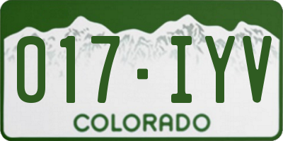 CO license plate 017IYV