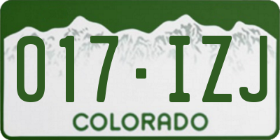 CO license plate 017IZJ