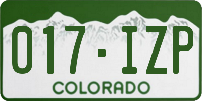 CO license plate 017IZP