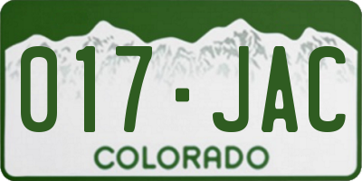 CO license plate 017JAC