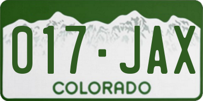 CO license plate 017JAX