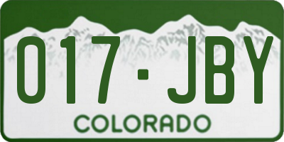 CO license plate 017JBY