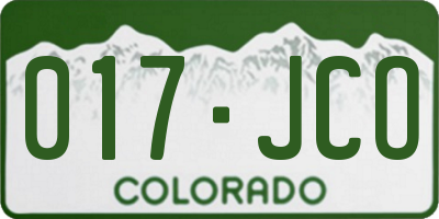 CO license plate 017JCO