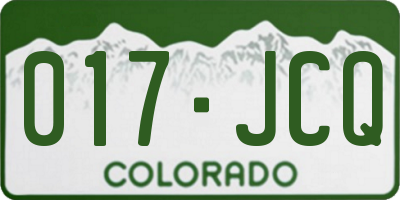 CO license plate 017JCQ