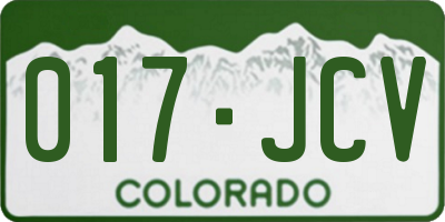 CO license plate 017JCV