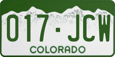 CO license plate 017JCW