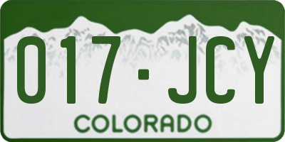 CO license plate 017JCY