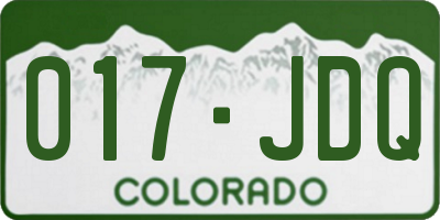 CO license plate 017JDQ