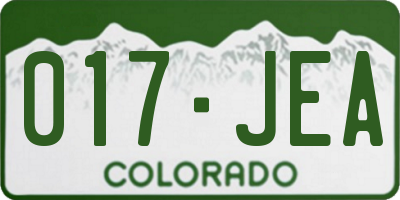 CO license plate 017JEA