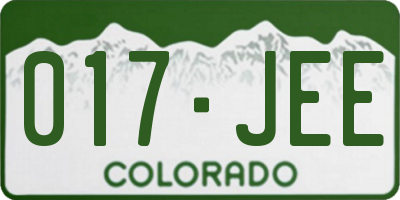 CO license plate 017JEE