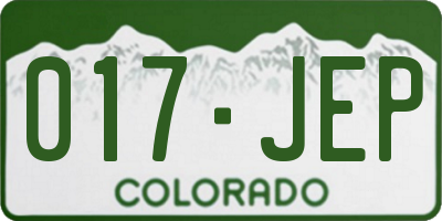 CO license plate 017JEP