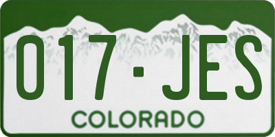 CO license plate 017JES