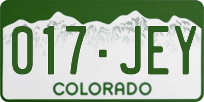 CO license plate 017JEY