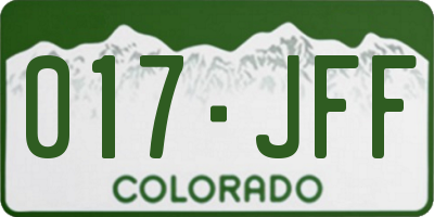 CO license plate 017JFF