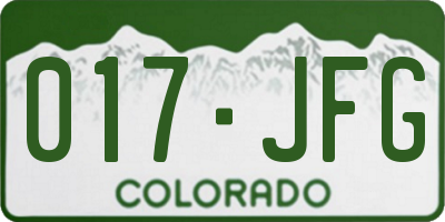 CO license plate 017JFG