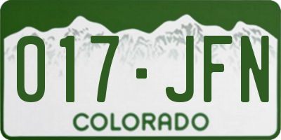 CO license plate 017JFN