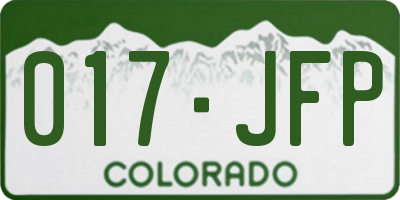 CO license plate 017JFP