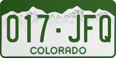 CO license plate 017JFQ