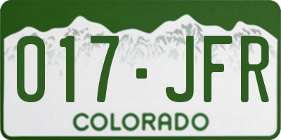 CO license plate 017JFR