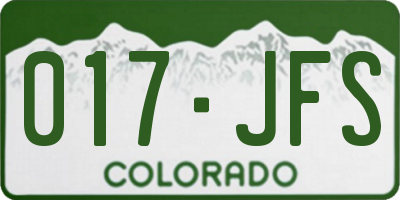 CO license plate 017JFS