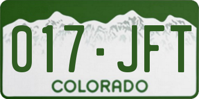 CO license plate 017JFT